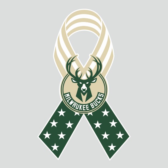 Milwaukee Bucks Ribbon American Flag logo iron on paper